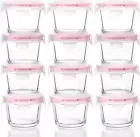 [12-Pack, 5Oz] Small Glass Food Storage Containers, Small Glass Containers with