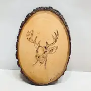 Vintage Handcarved Wooden Deer Doe Wall Hanging Wall Art Piece R. Rowland
