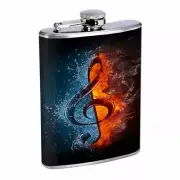 Fire Ice Music Em1 Flask 8oz Stainless Steel Hip Drinking Whiskey
