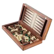 Handcrafted Sheesham & Mapple Wood Premium 2 in 1 Backgammon and Chess Game Set