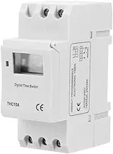 THC15A Timer Switch Relay,THC15A 220-240VAC 16A DIN Rail Digital Programmable Timer Switch for Neon Light, Lamp, Water Heater, Air Conditioner