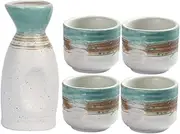 ABOOFAN 1 Set Japanese Style Sake Set Sake Pot with Cups Elegant Design for Home Bar and Stylish Rice Wine Serving Kit for Entertaining Guests