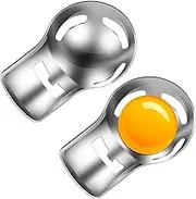 2Pcs Egg Yolk Separator Stainless Steel Egg White Separator Reusable White Yolk Sifting Filter Kitchen Baking Tools Dishwasher Safe for Cooking Baking