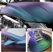 Chameleon Blue to Purple Carbon Fiber Car Vinyl Wrap Sticker Decal Sheet Self Adhesive Bubble Free (1ft x 10ft)