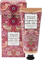 William Morris at Home Strawberry Thief Hand Cream | Leave Hands Soft & Cared For | Patchouli & Red Berry Scented | Strawberry Thief Print | Perfect Stocking Filler, 100ml