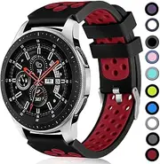 WJK 22mm Watch Band Compatible with Samsung Galaxy Watch 46mm/Galaxy Watch 3 45mm/Gear S3 Classic/Frontier, 22mm Soft Silicone Breathable Watch Strap for Women Men, Multi Colors