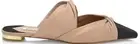 New AQUAZZURA $695 Beige Nappa Black Grosgrain Cutout Twist Flat Mule Italy 39.5