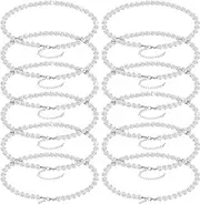 [Landical] 12 Pcs Bling Baseball Necklace Ice Beaded Baseball Necklace Cool Gifts Bulk for Team Players Lovers Fans