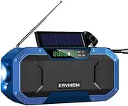 Emergency Solar Hand Crank Weather Radio, 5000mAh Power Bank Charger Flash Light Outdoor Emergency Radio with Bluetooth Speaker(Blue)