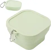 Travel Bowl - Compact Silicone Container with Hook, Lightweight Design for Easy Storage | Reusable Square Walking Food Holder for Camping Outdoor Meals l