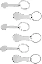 HYTROVE 6Pcs Stainless Steel Shopping Trolley Release Key Token Keyrings Removable Trolley Coins Elegant Keychain for Supermarket Carts Compact Design for