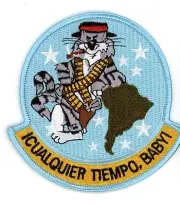GORGEOUS USN F-14 TOMCAT "ICUALQUIER TIEMPO BABY" EMBROIDERED IRON-ON PATCH...