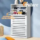 Oikiture Shoes Rack Shoe Storage Cabinet Organiser Shelf 3 Doors 45 Pairs White