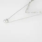 Teardrop 3 Layered Necklace - Silver Tone