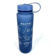 Macpac Drink Bottle Soft Touch 1L Screw On Lid Blue New