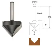 Router "V" Grooving 22mm 1/2" Shank - TruaCut T128/2