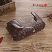 Genuine Leather Camera Bag for Leica Q2 Q QP TYP116 Bottom Opening Version Protective Half Body Cover Base Case Cover Funda Brown Q2