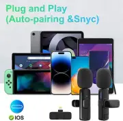 2Pack Wireless Lapel Mics for iPhone/iPad: Plug-Play, Recording, Interview, Vlog