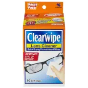 Clearwipe Lens Cleaner Wipes 60 Pack Clean Glasses Pre-moistened Non-Scratching