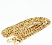 WEICHUAN 47 DIY Iron Flat Chain Strap Handbag Chains Accessories Purse Straps Shoulder Cross Body Replacement Straps with 2pcs Metal Buckles (Gold)