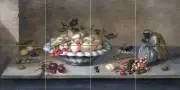 STILL LIFE PEARS monkey fruits J. Bouman Tile Mural Backsplash Marble Ceramic