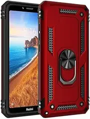 [TiHen] Compatible for Case Samsung Galaxy A13 LTE 5G, Magnetic Ring Holder 360°Full Body Protective Silicone Personalised Tough Armor Phone Case with Screen Protector-Red