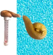 Poop Shape Prank Water Thermometers, Floating Pools Thermometer, Large Display with String Easy to Read, Shatter Resistant, for Outdoor & Indoor Swimming Pools, Spas, Hot Tubs & Aquariums