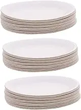 WEKAMOS 50Pcs Disposable Paper Plates for Art Painting White Graffiti Trays Multi Purpose Pulp Plates for DIY Crafts for Parties and Celebrations