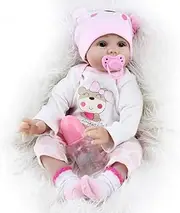 ZIYIUI 55cm / 22 "Reborn Doll female Doll Realistic Soft Silicone vinyl Baby Doll toy birthday Gift