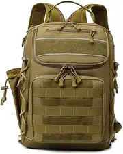 BANDKIT Outdoor Sports Camping Bag Fishing Rod Pole Backpack Climbing for Men Trekking Hiking Fishing Lure Box Tackle Travel Handbags(Khaki)