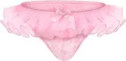 [LittleForBig] Unisex Hipster Lace Briefs Sissy Flirt Thong Panties Mesh Shaping Brief for Crossdressers Transgender