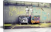 [JKWALL77] Banksy Street Art - Graffiti Canvas Wall Decor - Abstract Art Wall Decor Ready to Hang Size 40" x 20"