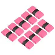 9 Pack Tennis Racket Grip Tape with Hole PU 43.3" Absorb Sweat Pink