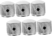 JEWEDECO 6pcs Volume Knob Electric Guitar Volume Knobs Replacement Guitar Control Potentiometer Caps Replacement Metal Silver