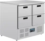 [POLAR] G-Series 4 Drawer Counter Fridge, 240 Liter Capacity, Silver