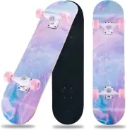 Skateboard 31 x 8 Inch Complete Cruiser Skateboard for Beginners, 8-Layer Maple