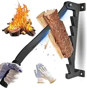 Vdsfand Wall Mounted Kindling Splitter Firewood Kindling Splitter - Portable Manual Fire Wood Kindling Splitter Firewood Cutter Heavy Duty Log Splitter Wood Splitter for Indoor Outdoor003