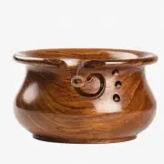 Rosewood Artisan Yarn Bowl - Handcrafted XL Decorative Wooden Knitting Bowl (7x4