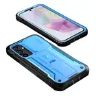 Case For Galaxy A35 5G Built-in screen Slide Camera Cover with Kickstand Blue
