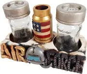 Urbalabs Western USA Air Force Army Veteran Military Decor Salt and Pepper