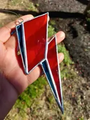 stained glass suncatcher handmade Ziggy Stardust Lightning Bolt Aladdin Sane
