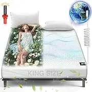 AsmrCap Organic Cotton+Silver Fiber Grounding Sheets, King Size, Bed Grounding Kit with Cord [76"x 80"x 13" White-King]