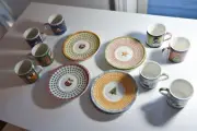 Vintage Royal Doulton Christmas Coffee - 8 Cups and Saucers Set
