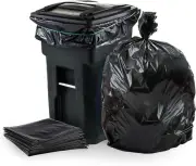 64-65 Gallon Trash Can Liners for Toter ¦ 2.0 Mil ¦ Black Heavy Du