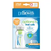 Dr Brown's Options+ Wide Neck Baby Bottle 2 x 270ml
