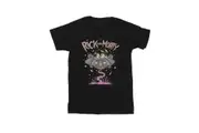 Rick And Morty Mens Pink Spaceship T-Shirt (Black) - UTBI51775