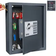 40 Keys Cabinet with Digital Lock - Electronic Key Safe, Steel Lock Box with ...