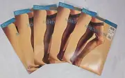 5 Pair Nordstrom Sheer Pantyhose Beige Black 20 Denier Leg Size B NEW