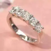 2Ct Asscher Cut Lab Created Diamond Eternity Wedding Band 14k White Gold Plated