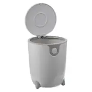 Mini Desktop Trash Can Press-Type Countertop Wastebasket with Lid (Gray)